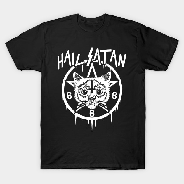 HAIL SATAN - EVIL CAT - FUNNY CAT - EVIL KITTEN T-Shirt by ShirtFace